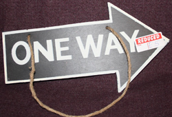 Slate one way sign